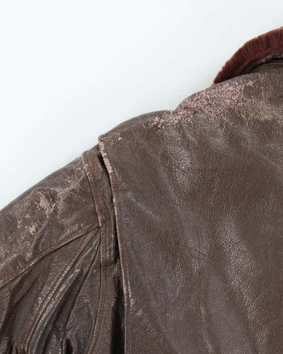 50s Vintage US Navy G-1 Leather Flight Jacket - X-Small