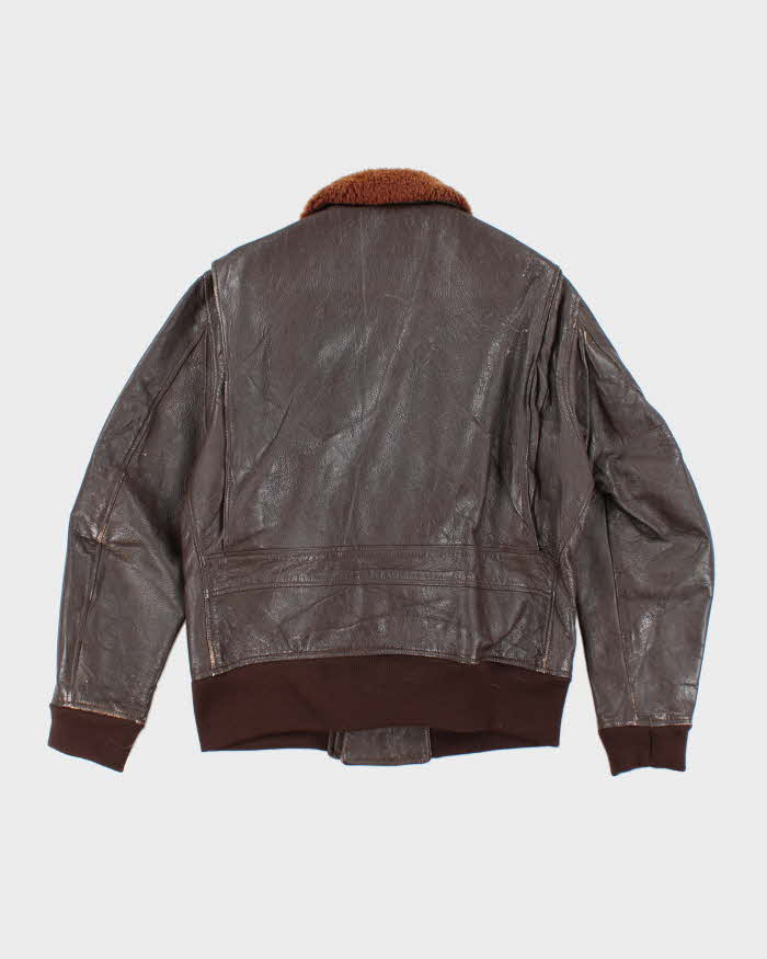 60s Vintage US Navy G-1 Leather Flight Jacket - Large – Rokit