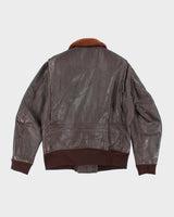 60s Vintage US Navy G-1 Leather Flight Jacket - Large