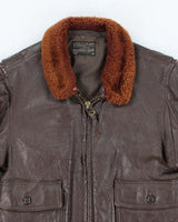 60s Vintage US Navy G-1 Leather Flight Jacket - Large