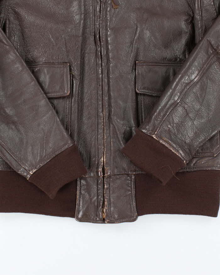 60s Vintage US Navy G-1 Leather Flight Jacket - Large