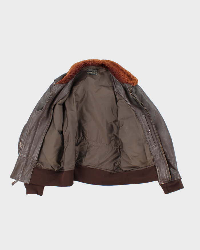 60s Vintage US Navy G-1 Leather Flight Jacket Large