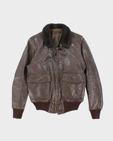 70s Vintage US Navy G-1 Leather Flight Jacket - Medium