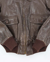 70s Vintage US Navy G-1 Leather Flight Jacket - Medium