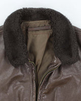 70s Vintage US Navy G-1 Leather Flight Jacket - Medium