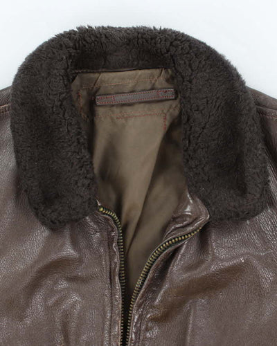 70s Vintage US Navy G-1 Leather Flight Jacket - Medium