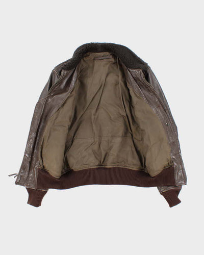 70s Vintage US Navy G-1 Leather Flight Jacket - Medium