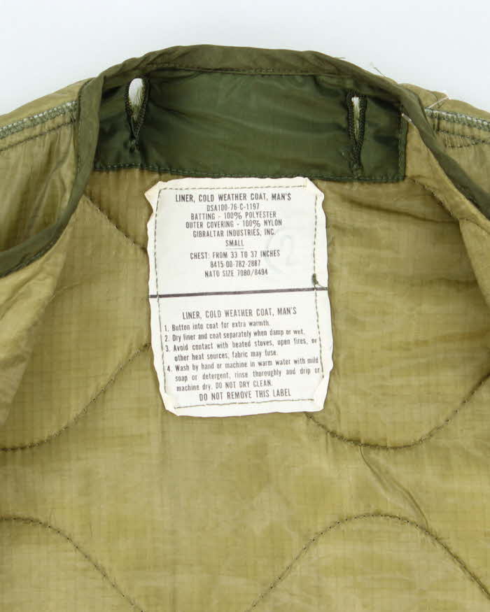 70s Vintage US Air Force Field Jacket Liner - Small