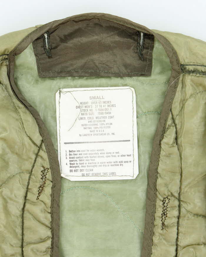 70s Vintage US Air Force Field Jacket Liner - Small