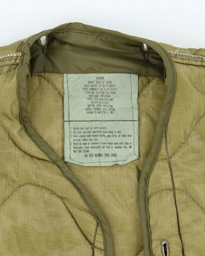 70s Vintage US Air Force Field Jacket Liner - Large