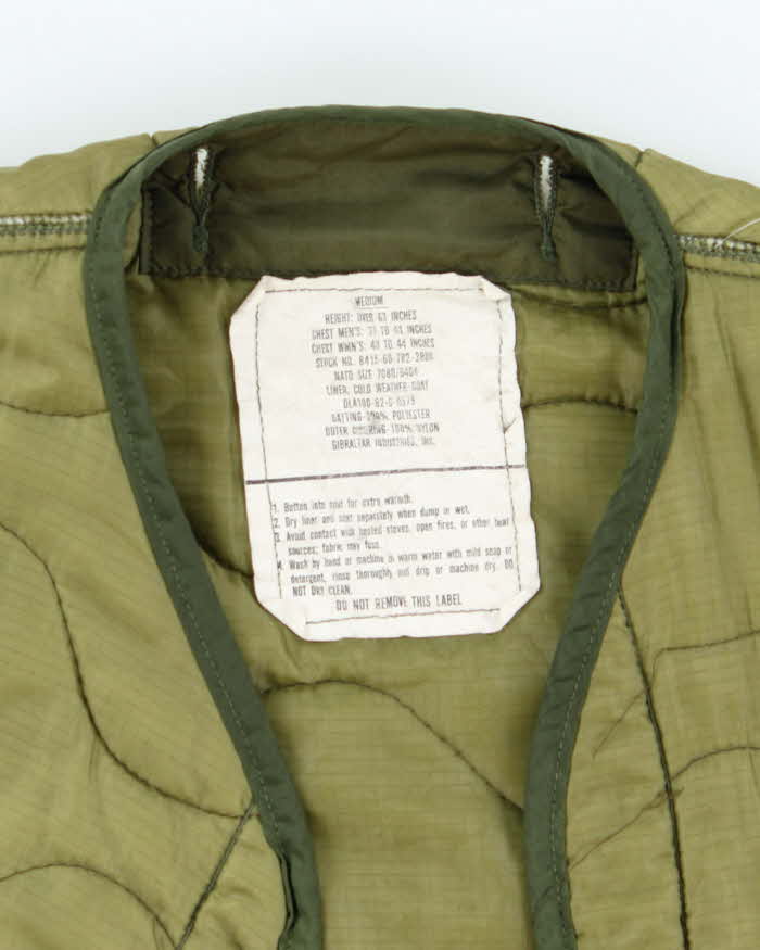 80s Vintage US Air Force Field Jacket Liner - Medium