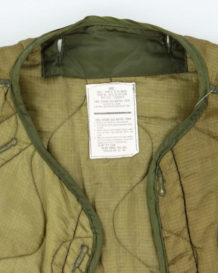 80s Vintage US Army M65 Jacket Liner - X-Large