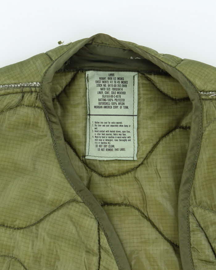 80s Vintage US Army M65 Jacket Liner - X-Large
