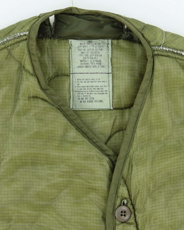 80s Vintage US Army M65 Jacket Liner - Large