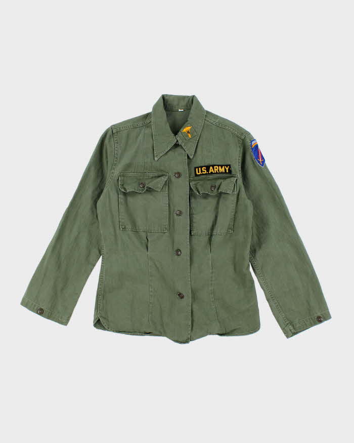 50s Vintage US Army Women's HBT Shirt - Small