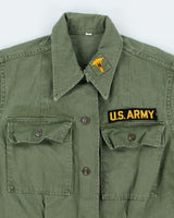 50s Vintage US Army Women's HBT Shirt - Small