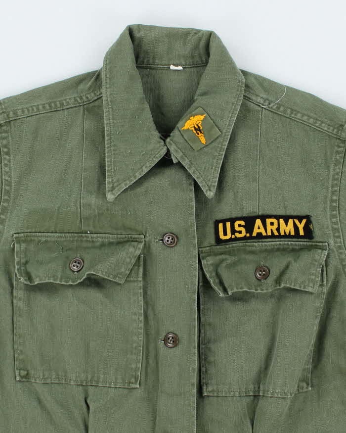 50s Vintage US Army Women's HBT Shirt - Small