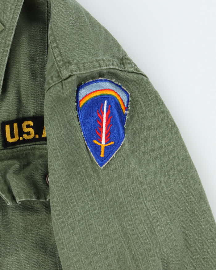 50s Vintage US Army Women's HBT Shirt - Small
