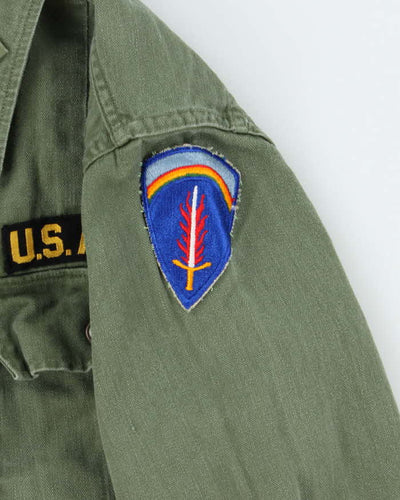 50s Vintage US Army Women's HBT Shirt - Small