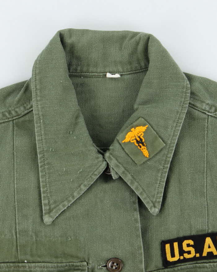 50s Vintage US Army Women's HBT Shirt - Small