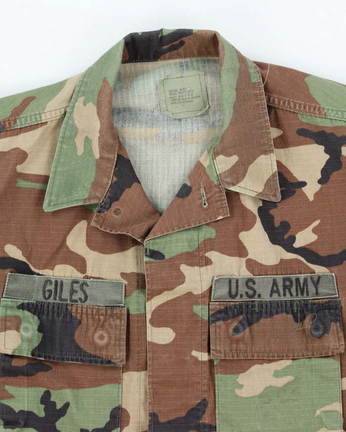 90s Vintage US Army Woodland BDU Jacket - Medium Short