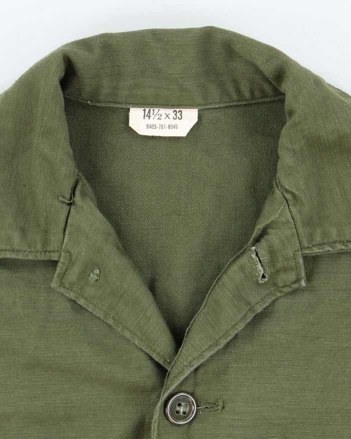 60s Vintage US Army OG-107 Utility Shirt - Small