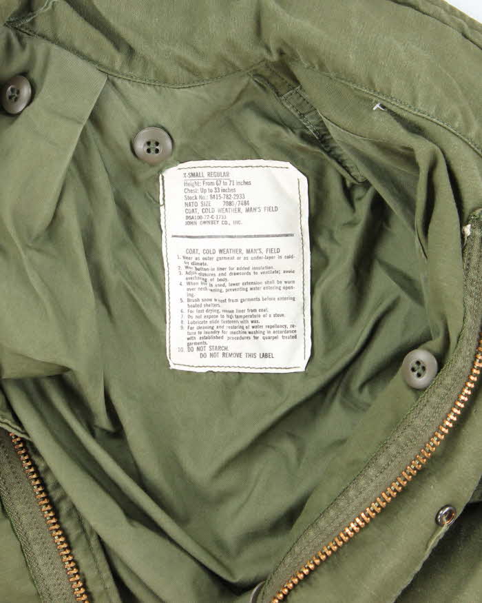 70s Vintage US Army M65 Field Jacket - X-Small