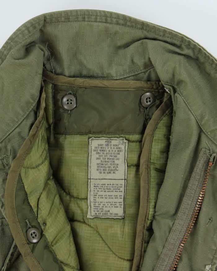70s Vintage US Army M65 Field Jacket &amp; Liner - Large