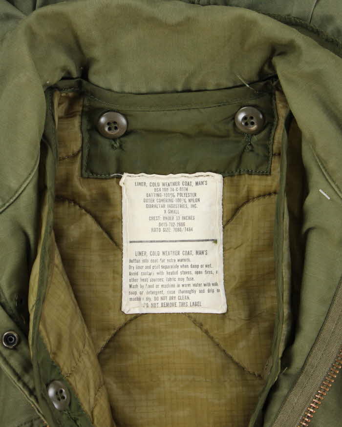 70s Vintage US Army M65 Field Jacket &amp; Liner - X-Small