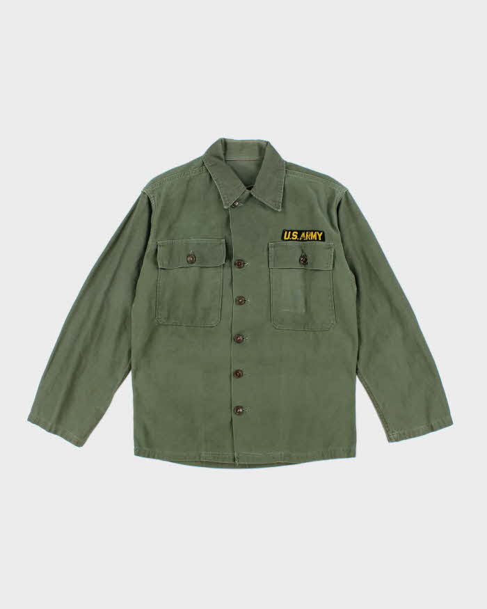 60s Vintage US Army OG-107 Utility Shirt - Large