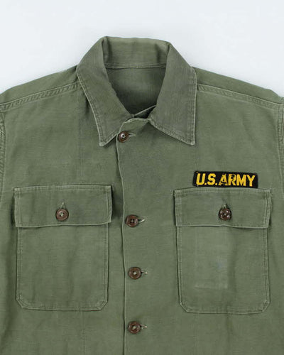 60s Vintage US Army OG-107 Utility Shirt - Large