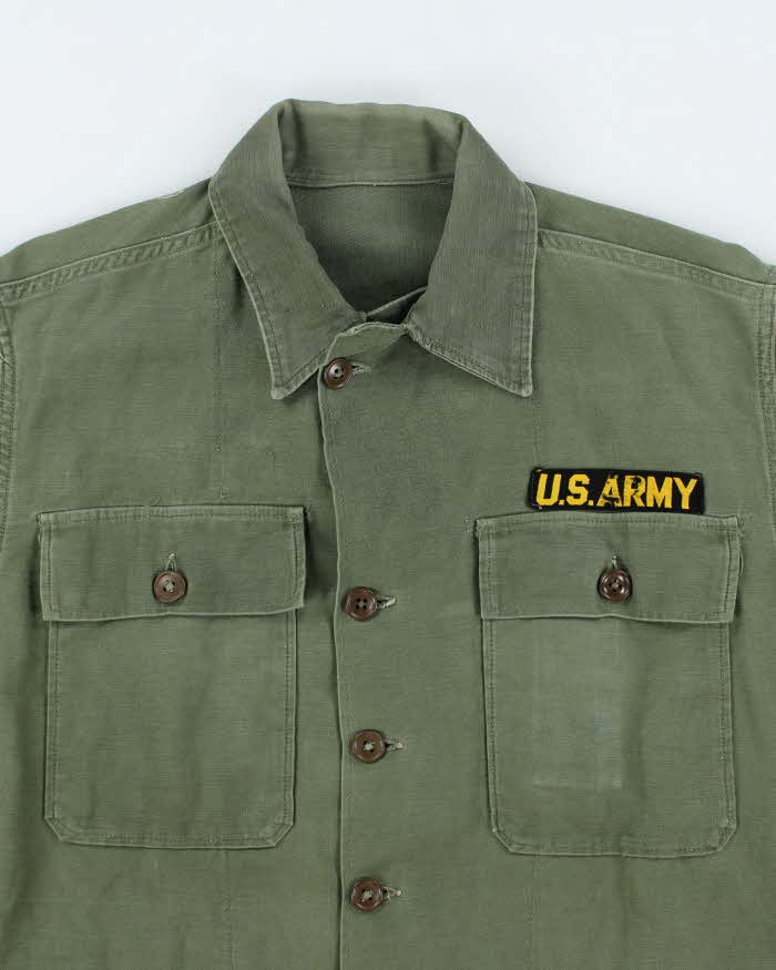 60s Vintage US Army OG-107 Utility Shirt - Large