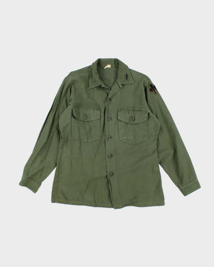 60s Vintage US Army OG-107 Utility Shirt - Large