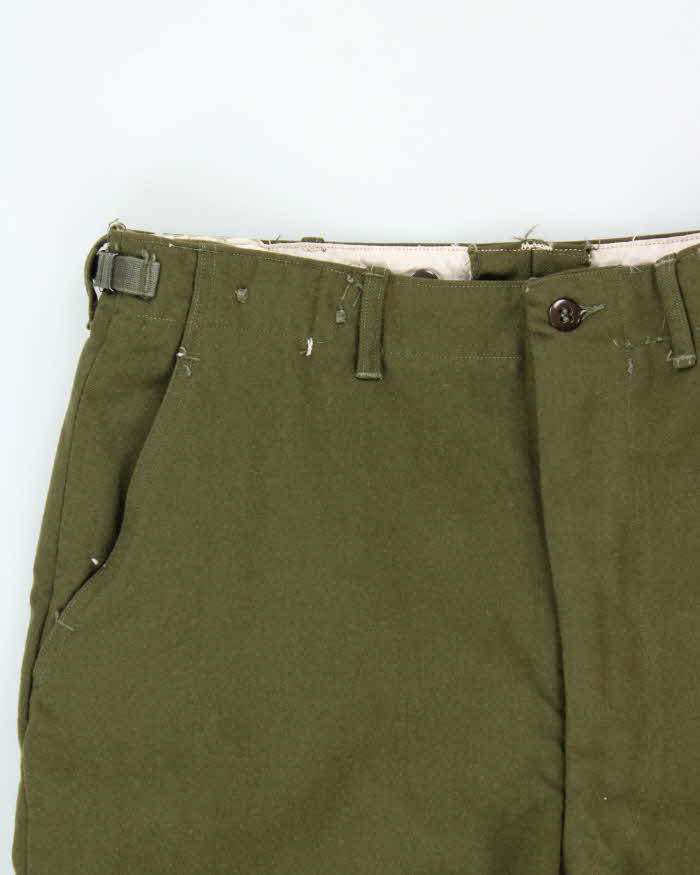 Vintage 1950s Wool Field Wide Leg Military Trousers - W34 L29