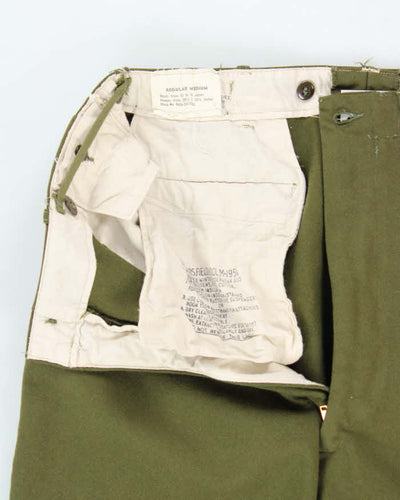 Vintage 1950s Wool Field Wide Leg Military Trousers - W34 L29