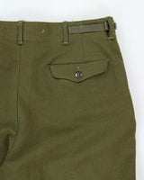 Vintage 1950s Wool Field Wide Leg Military Trousers - W34 L29