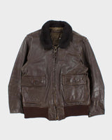 Vintage 1960s US Airforce G-1 Leather Flight Bomber Jacket - M