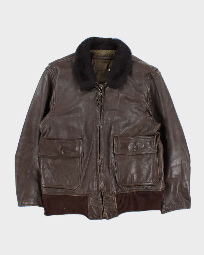 Vintage 1960s US Airforce G-1 Leather Flight Bomber Jacket - M