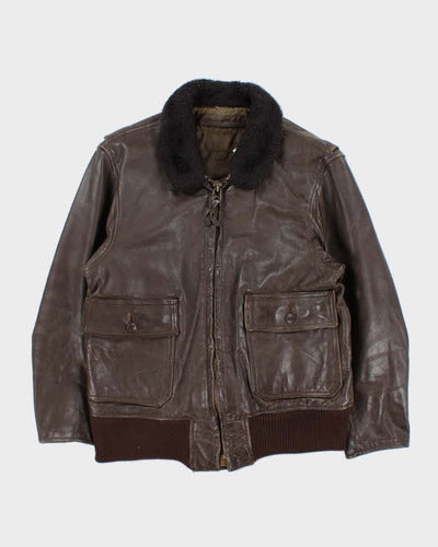 Vintage 50s 60s Avion Leather Bomber Jacket - M