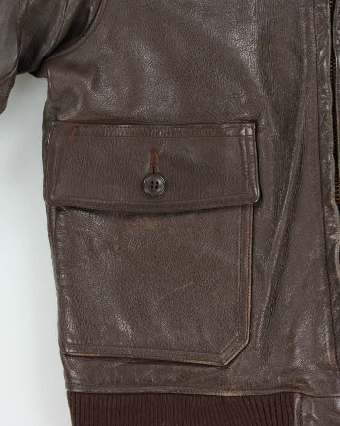 Vintage 1960s US Airforce G-1 Leather Flight Bomber Jacket - M