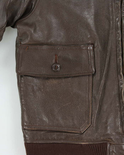 Vintage 50s 60s Avion Leather Bomber Jacket - M