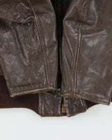 Vintage 1960s US Airforce G-1 Leather Flight Bomber Jacket - M