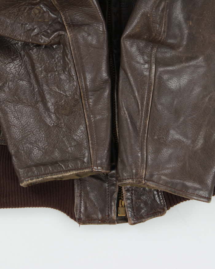 Vintage 1960s US Airforce G-1 Leather Flight Bomber Jacket - M