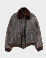 Vintage 1950s US Airforce G-1 Leather Flight Bomber Jacket - L