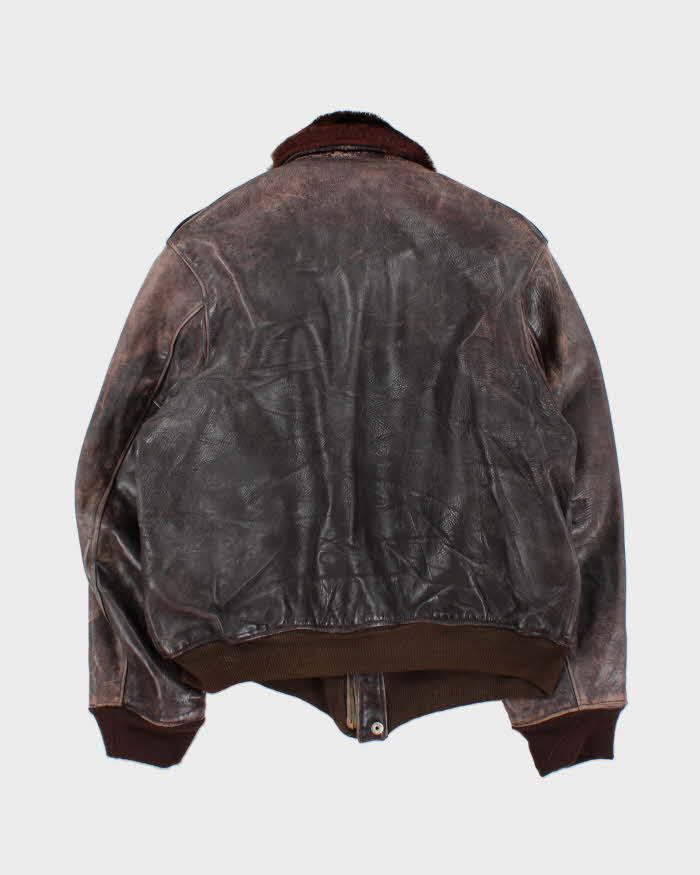 Vintage 1950s US Airforce G-1 Leather Flight Bomber Jacket - L