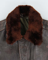 Vintage 1950s US Airforce G-1 Leather Flight Bomber Jacket - L