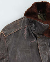 Vintage 1950s US Airforce G-1 Leather Flight Bomber Jacket - L