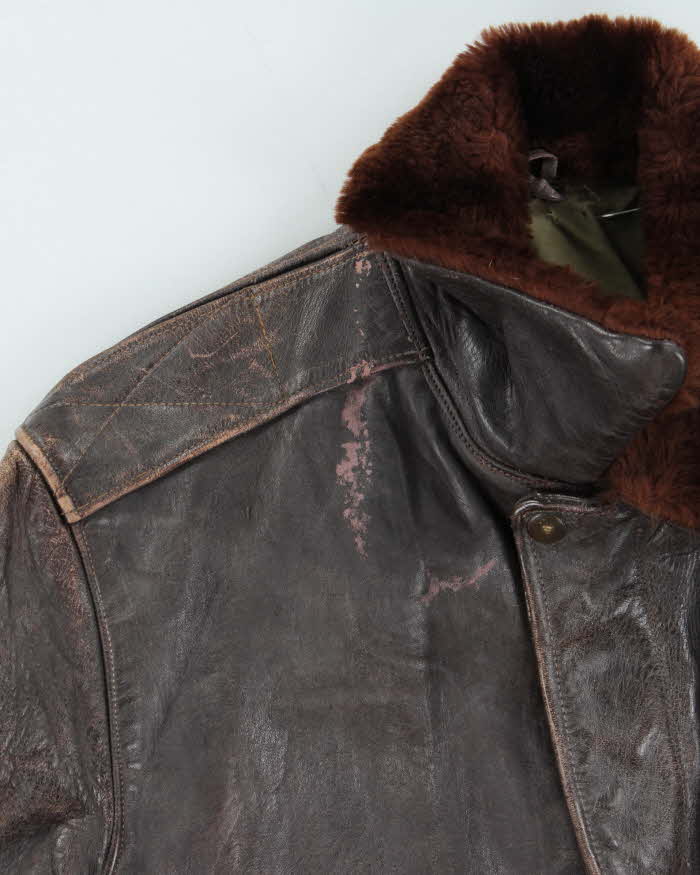 Vintage 1950s US Airforce G-1 Leather Flight Bomber Jacket - L