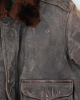 Vintage 1950s US Airforce G-1 Leather Flight Bomber Jacket - L