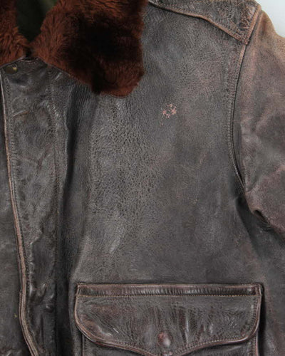 Vintage 50s Avion US Leather Bomber Jacket - L